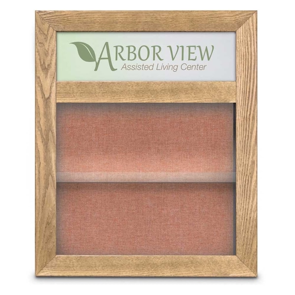 Outdoor Enclosed Combo Board, 42"x32", Bronze Frame/Green & Amethyst